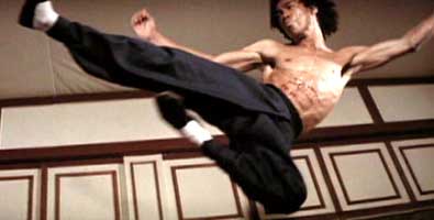 bruce lee flying side kick